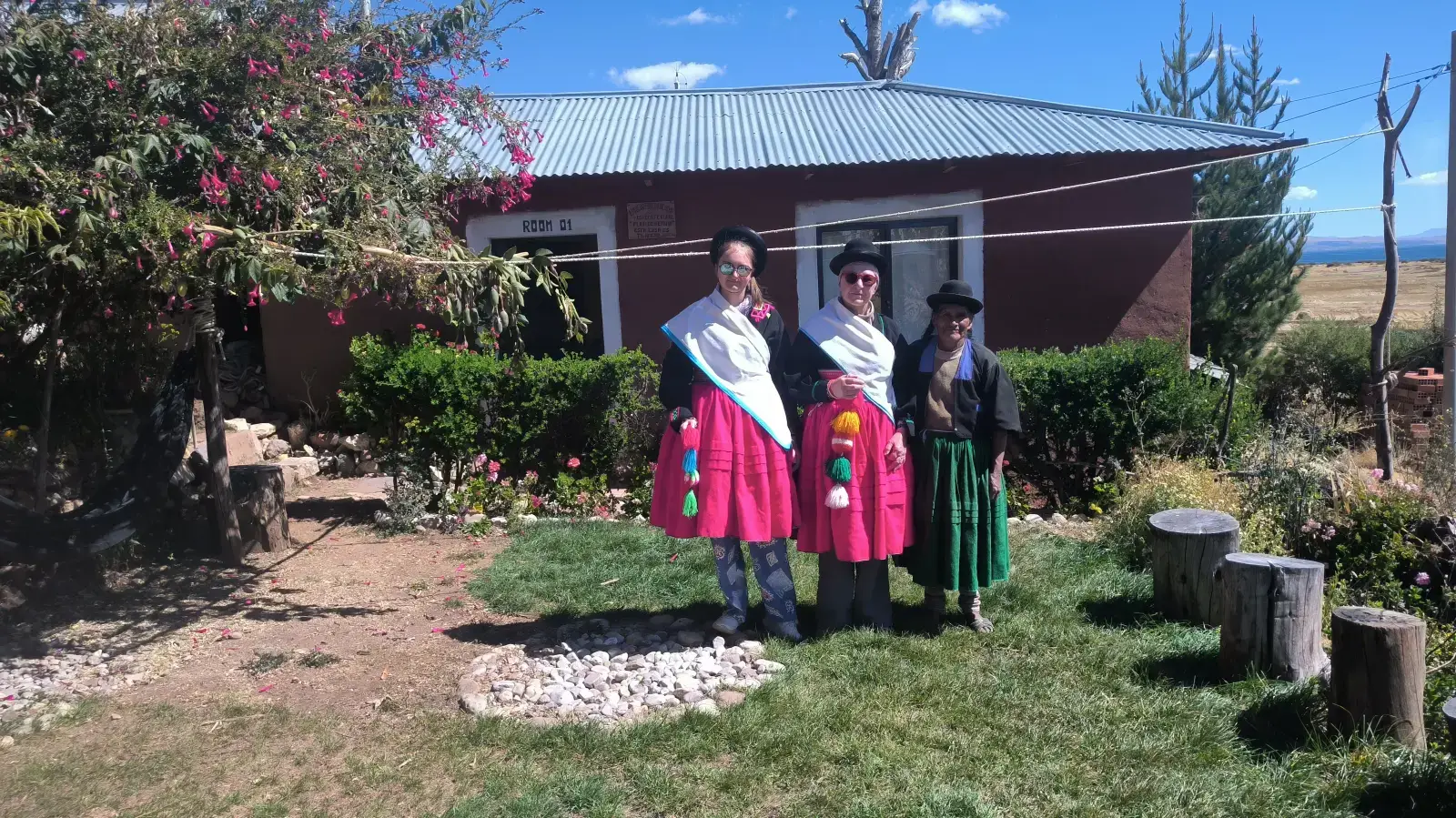 Local family of Luquina Chico at Lake Titicaca